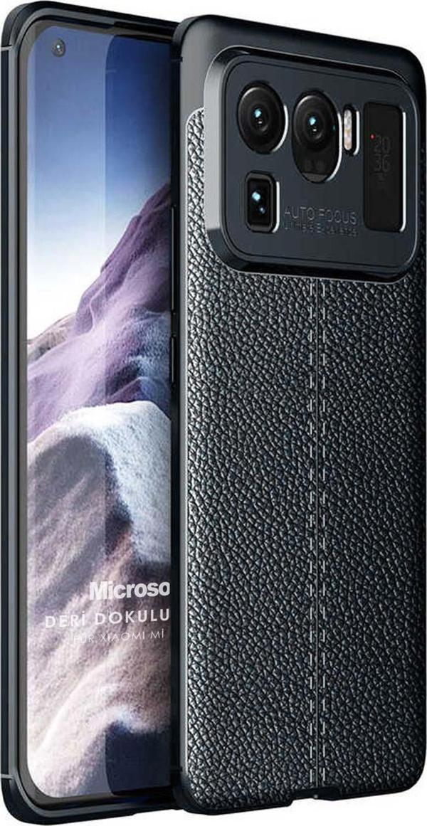 Microsonic Xiaomi Mi 11 Ultra Kılıf Deri Dokulu Silikon Siyah - Image 1