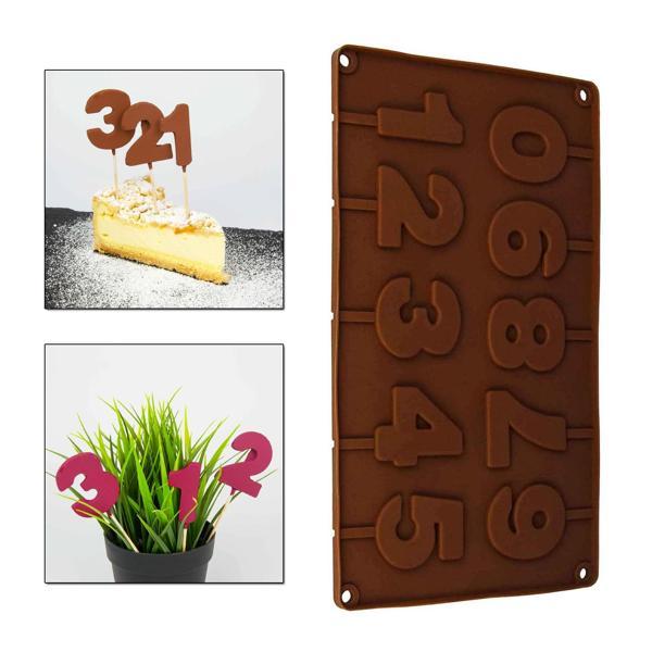 Silikon Kalıp Bombeli Pasta Rakam Şeker Lolipop Kalıbı - Image 1