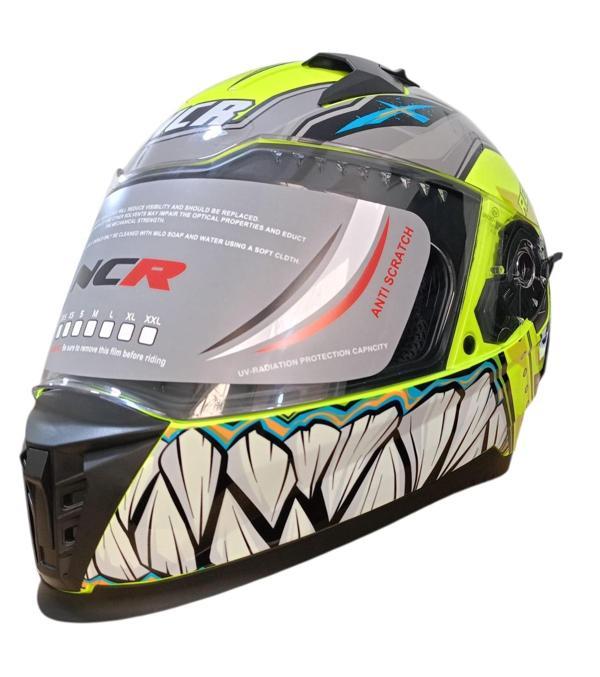 NCR KASK KAPALI VİSÖRLÜ M69 ECE22-06 BELGELİ SARI ROBOTİK DİZAYN - Image 1