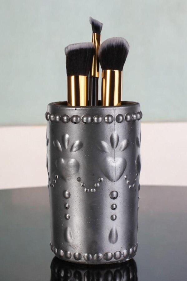 Makyaj Duzenleyici Makyaj Organizeri Makyaj Fırçalığı Makyaj Fırçası Gümüş Eskitme Renk Model 10 - Image 1