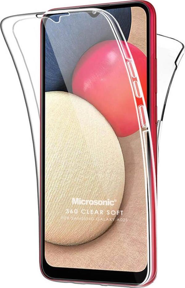 Microsonic Samsung Galaxy A02s Kılıf 6 Tarafı Tam Full Koruma 360 Clear Soft Şeffaf - Image 1