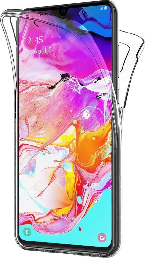 Microsonic Samsung Galaxy A70 Kılıf 6 tarafı tam full koruma 360 Clear Soft Şeffaf - Image 1