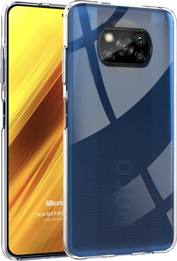 Microsonic Xiaomi Poco X3 Pro Kılıf Transparent Soft Beyaz - Image 1