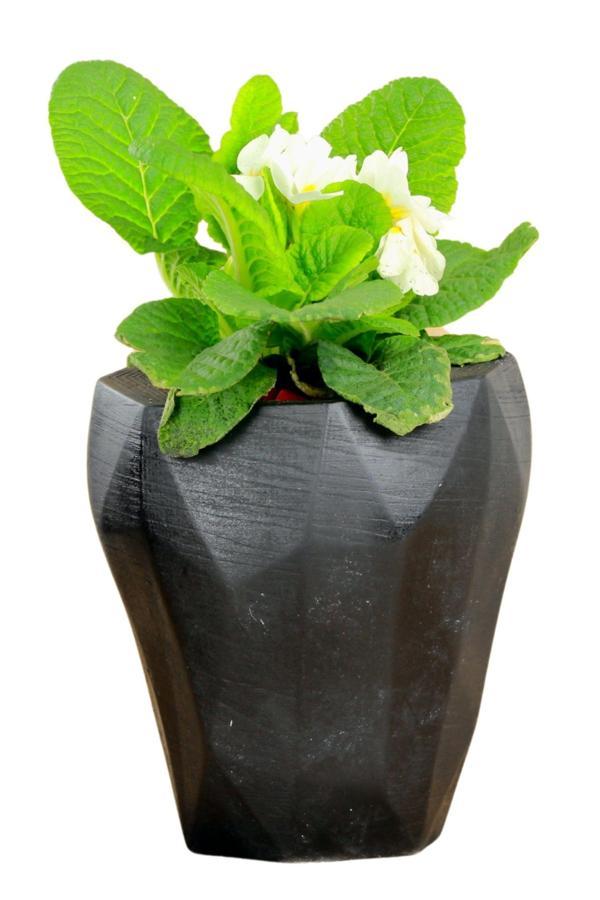 Çiçek Saksısı Beyaz Beton Saksı Büyük Boy Model Uzun Poly - Image 1