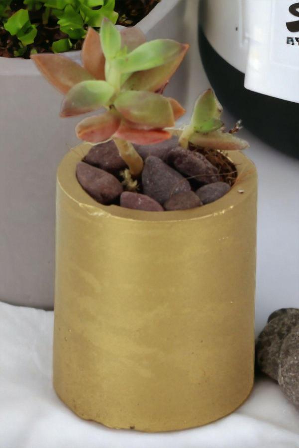 El Yapımı Saksı Gümüş Dekoratif Saksı Küçük Boy Model 15 - Image 1