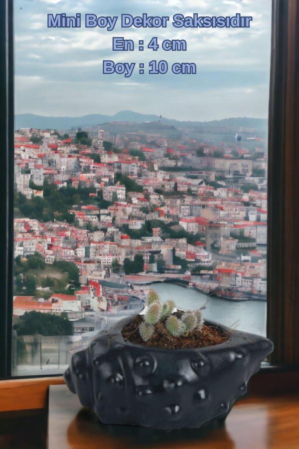 El Yapımı Saksı Altın Eskitme Dekoratif Saksı Küçük Boy Model 18 - Image 1