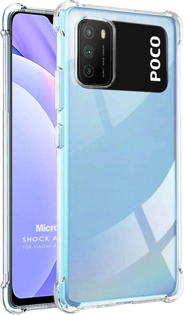 Microsonic Xiaomi Poco M3 Kılıf Shock Absorbing Şeffaf - Image 1