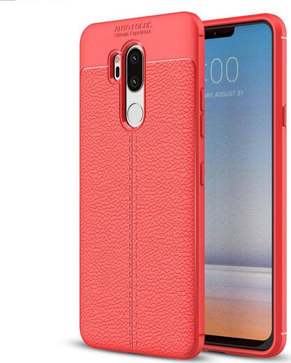 Microsonic LG G7 ThinQ Kılıf Deri Dokulu Silikon Kırmızı - Image 1