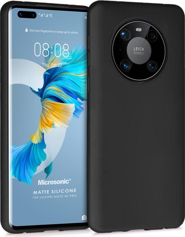 Microsonic Matte Silicone Huawei Mate 40 Pro Kılıf Siyah - Image 1