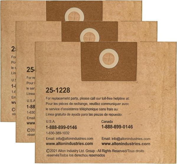 Stanley 25-1228 Fits 2.5-3.5 Gallon Disposable Filter Bag Wet Or Dry Vacuum Cleaner, 3 Filter Bags P - Image 1