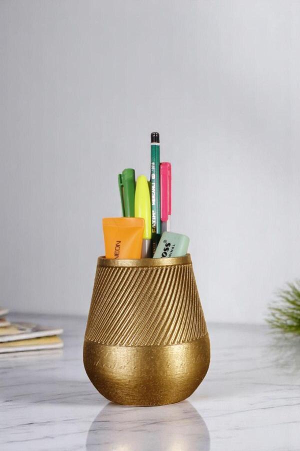 Kalemlik Masa Kalemliği Organizer Kalemlik Altın Renk Model 89 - Image 1