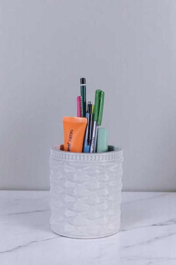 Kalemlik Masa Kalemliği Organizer Kalemlik Beyaz Renk Model 85 - Image 1