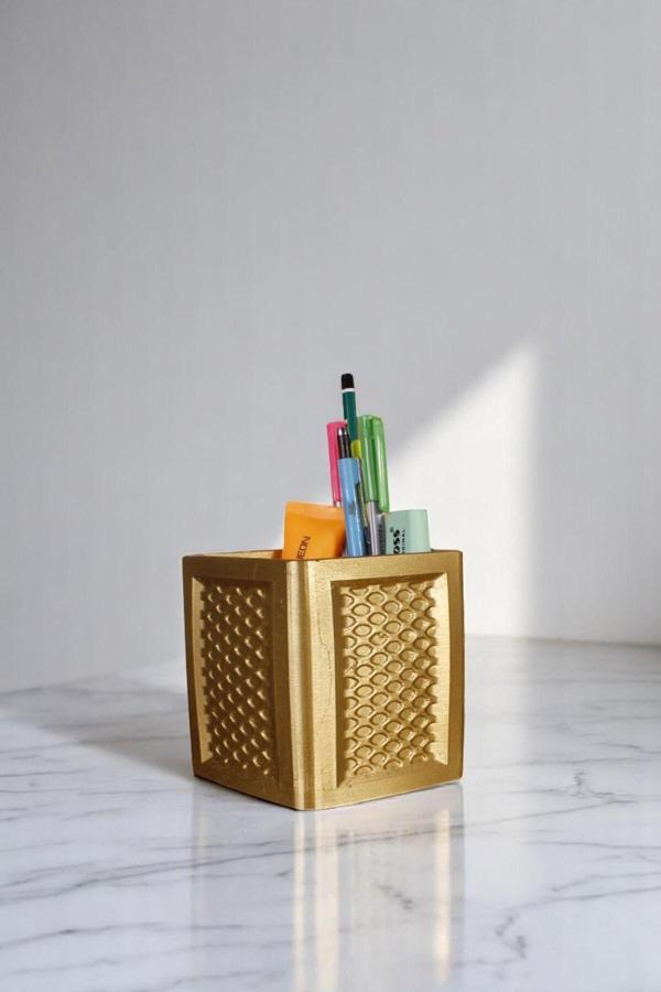 Kalemlik Masa Kalemliği Organizer Kalemlik Altın Renk Model 86 - Image 1