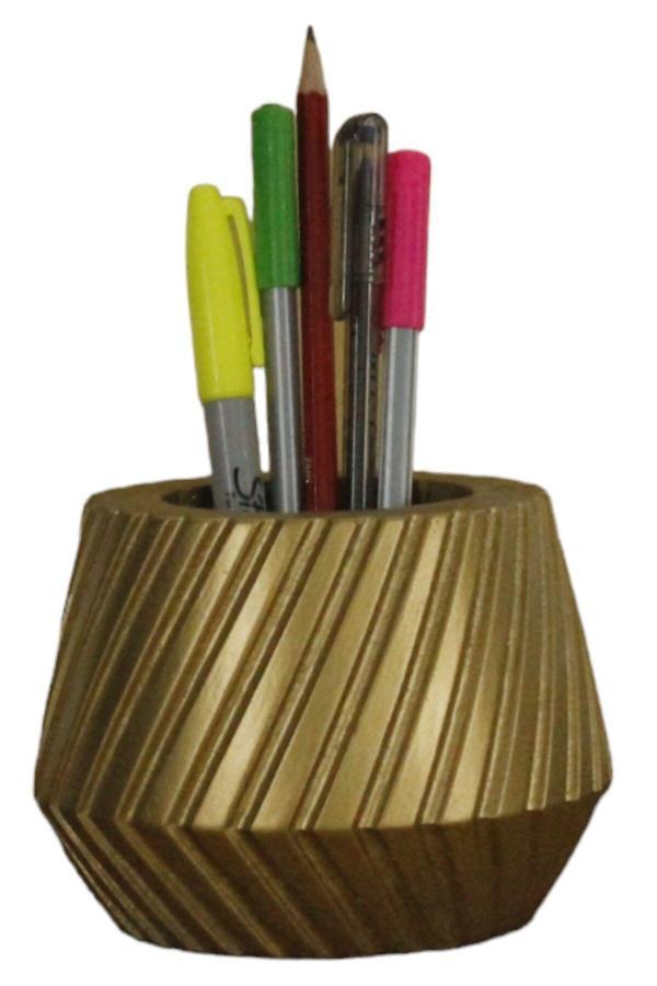 Kalemlik Altın Renk Masa Kalemliği Organizer Kalemlik Model 21 - Image 1