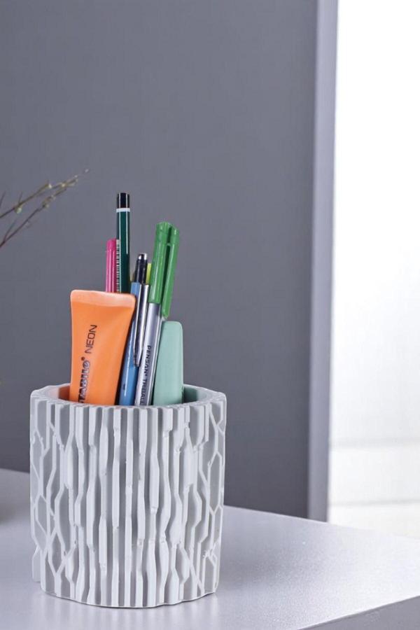 Kalemlik Masa Kalemliği Organizer Kalemlik Beyaz Renk Model 78 - Image 1