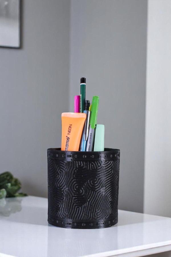 Kalemlik Masa Kalemliği Organizer Kalemlik Siyah Renk Model 82 - Image 1
