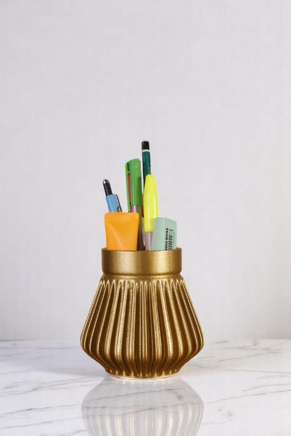 Kalemlik Masa Kalemliği Organizer Kalemlik Altın Renk Model 83 - Image 1