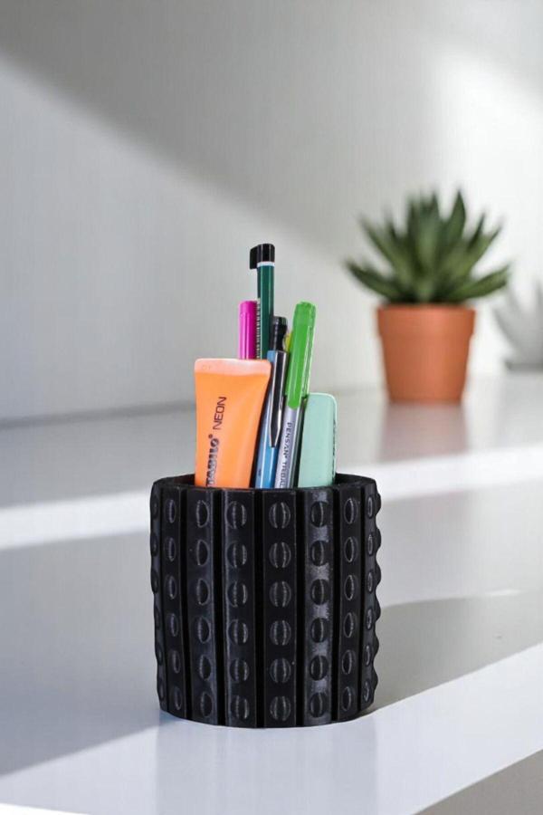 Kalemlik Masa Kalemliği Organizer Kalemlik Siyah Renk Model 91 - Image 1