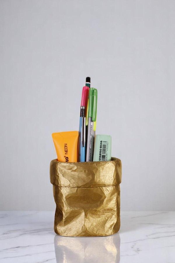 Kalemlik Masa Kalemliği Organizer Kalemlik Altın Renk Model 80 - Image 1