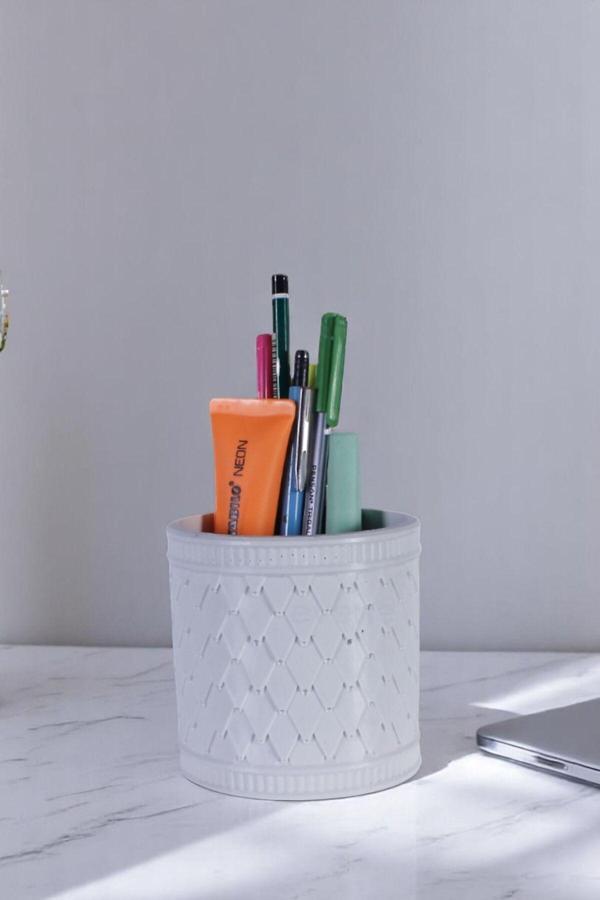 Kalemlik Masa Kalemliği Organizer Kalemlik Beyaz Renk Model 87 - Image 1