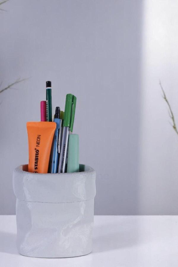 Kalemlik Masa Kalemliği Organizer Kalemlik Beyaz Renk Model 80 - Image 1