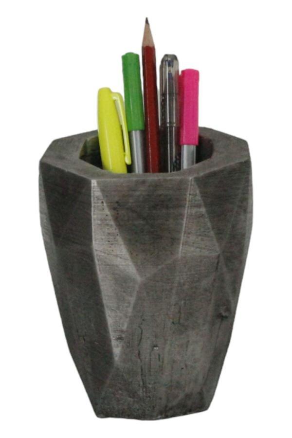 Kalemlik Gümüş Eskitme Renk Masa Kalemliği Organizer Kalemlik Model 19 - Image 1