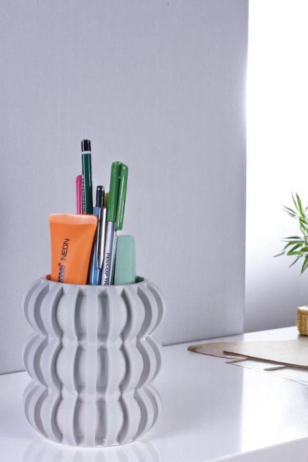 Kalemlik Masa Kalemliği Organizer Kalemlik Beyaz Renk Model 75 - Image 1