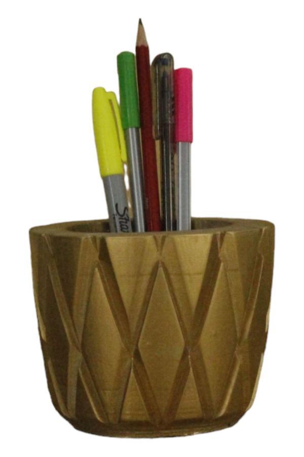 Kalemlik Altın Renk Masa Kalemliği Organizer Kalemlik Model 18 - Image 1