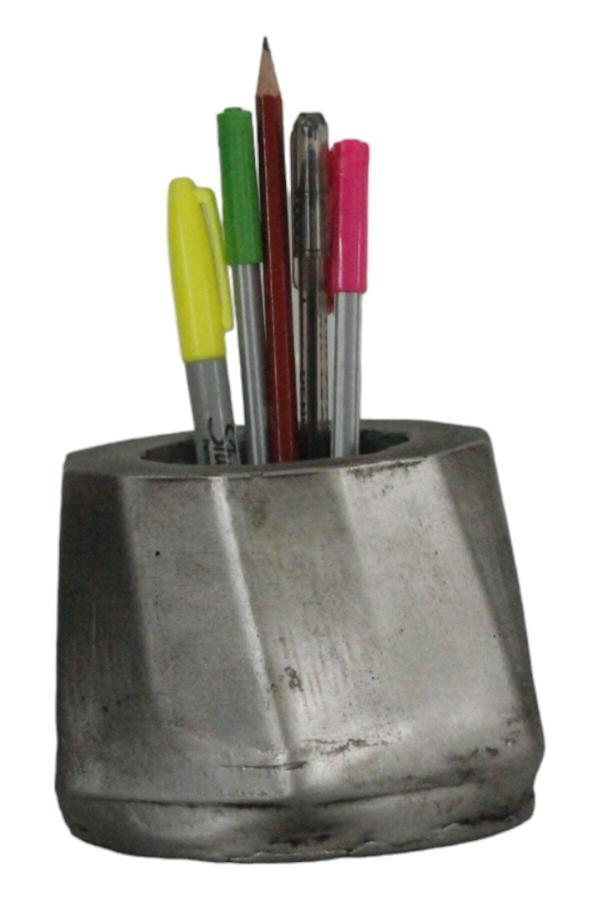 Kalemlik Gümüş Eskitme Renk Masa Kalemliği Organizer Kalemlik Model 17 - Image 1