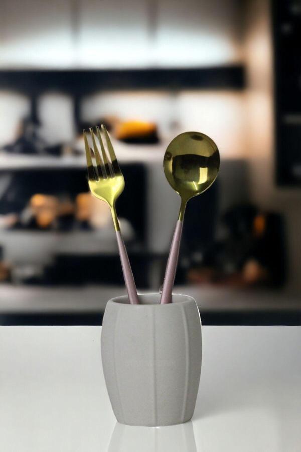 Tezgah Kaşıklık Modern Tezgah Üstü Kaşıklık Dekoratif Dik Kaşıklık Siyah Renk Model 13 - Image 1