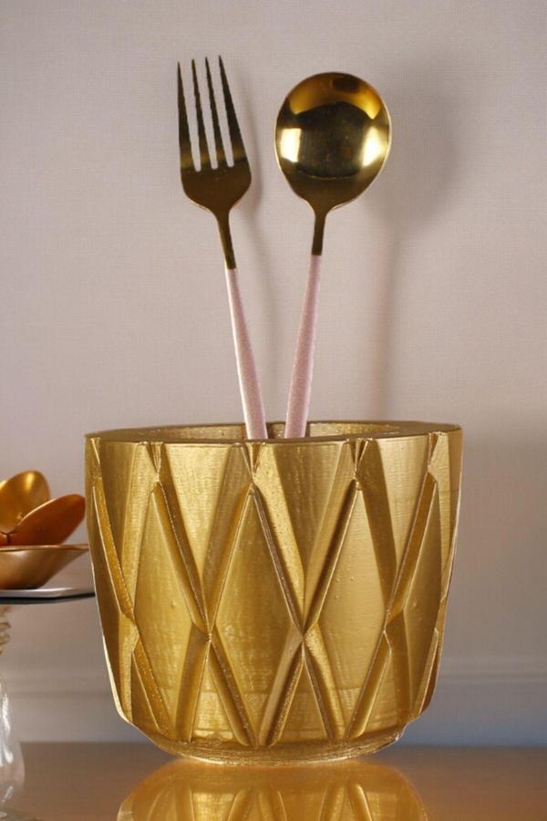 Tezgah Kaşıklık Modern Tezgah Üstü Kaşıklık Dekoratif Dik Kaşıklık Siyah Renk Model 18 - Image 1