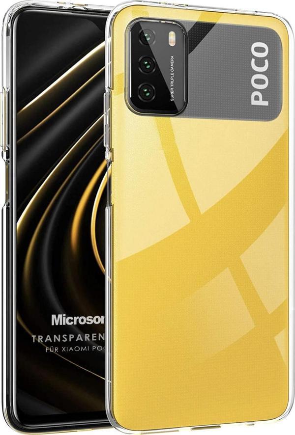 Microsonic Xiaomi Poco M3 Kılıf Transparent Soft Beyaz - Image 1
