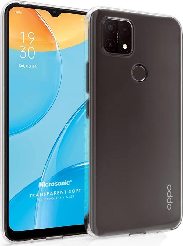 Microsonic Oppo A15 Kılıf Transparent Soft Beyaz - Image 1