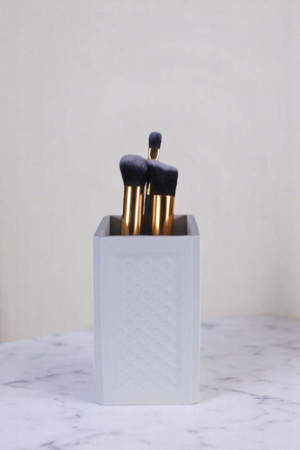 Makyaj Organizeri Makyaj Fırçalığı Makyaj Organizer Düzenleyici Altın Renk Model 92 - Image 1