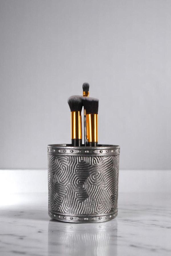 Makyaj Organizeri Makyaj Fırçalığı Makyaj Organizer Düzenleyici Altın Renk Model 82 - Image 1