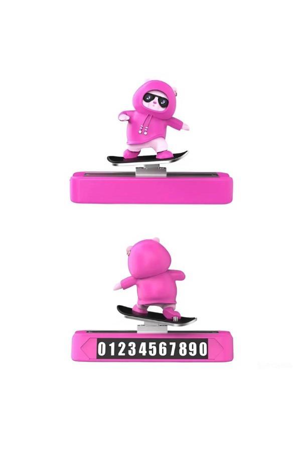 Autowise Hareketli Kayan Figür Kaykay Numaratör Oto Araç Kaykay Numaratör Torpido Üstü Numaralık Pembe - Image 1