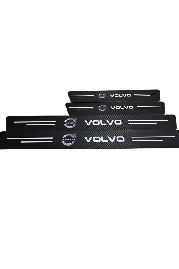 Autowise Volvo Logolu Karbon Kapı Eşiği Koruyucu Bant Folyo 4'Lü Set - Image 1