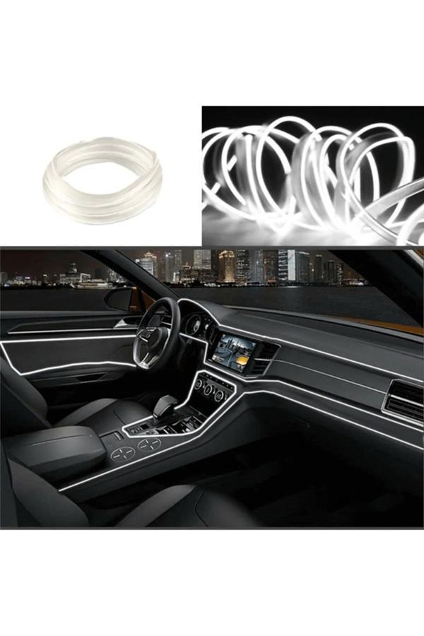 Autowise Araç İçi Neon Aydınlatma Led Göğüs Torpido Ledi Neon İp Led Beyaz 2 Metre - Image 1