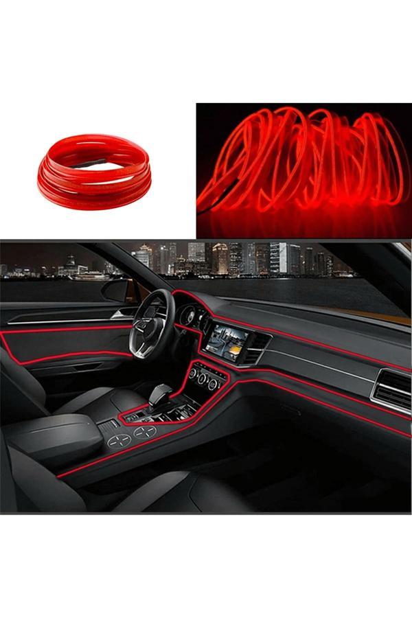 Autowise Araç İçi Neon Aydınlatma Led Göğüs Torpido Ledi Neon İp Led Kırmızı 2 Metre - Image 1