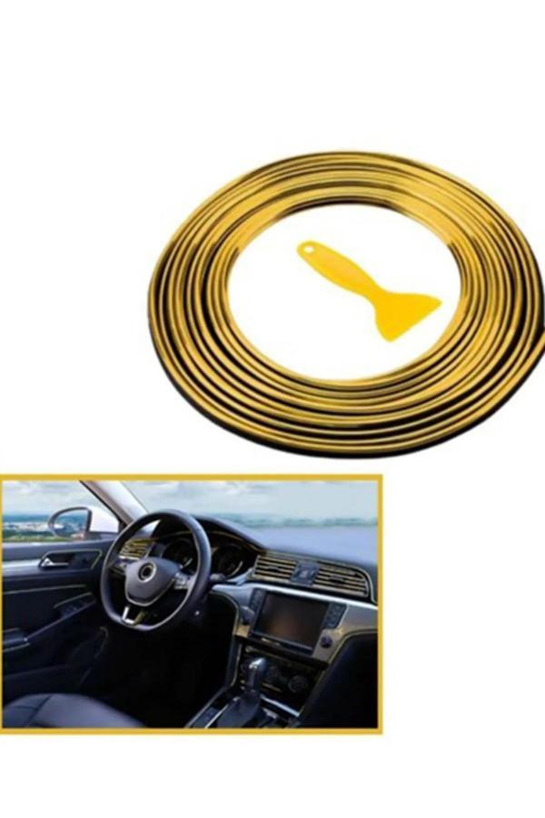 Autowise Trim Fitili Oto Geçmeli Gold Trim Fitili Süs 5 Metre Nikelajlı - Image 1