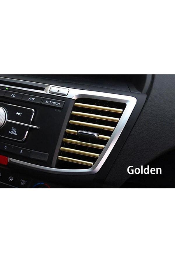 Autowise Araç Içi Klima Izgarasına Geçmeli Klima Süsü Havalandırmaya Geçme Renkli Çıta Gold Altın Sarısı - Image 1
