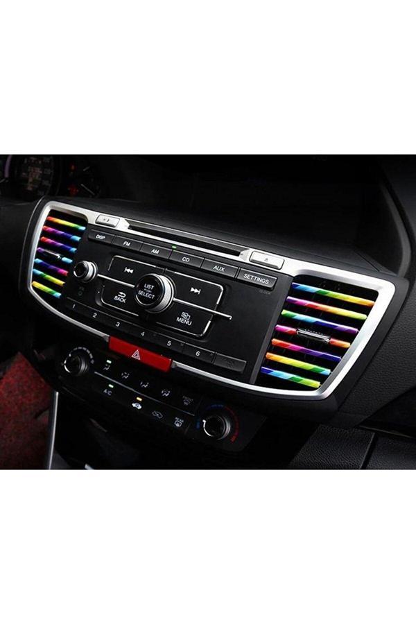 Autowise Araç Içi Klima Izgarasına Geçmeli Klima Süsü Havalandırmaya Geçme Renkli Çıta Gökkuşağı - Image 1