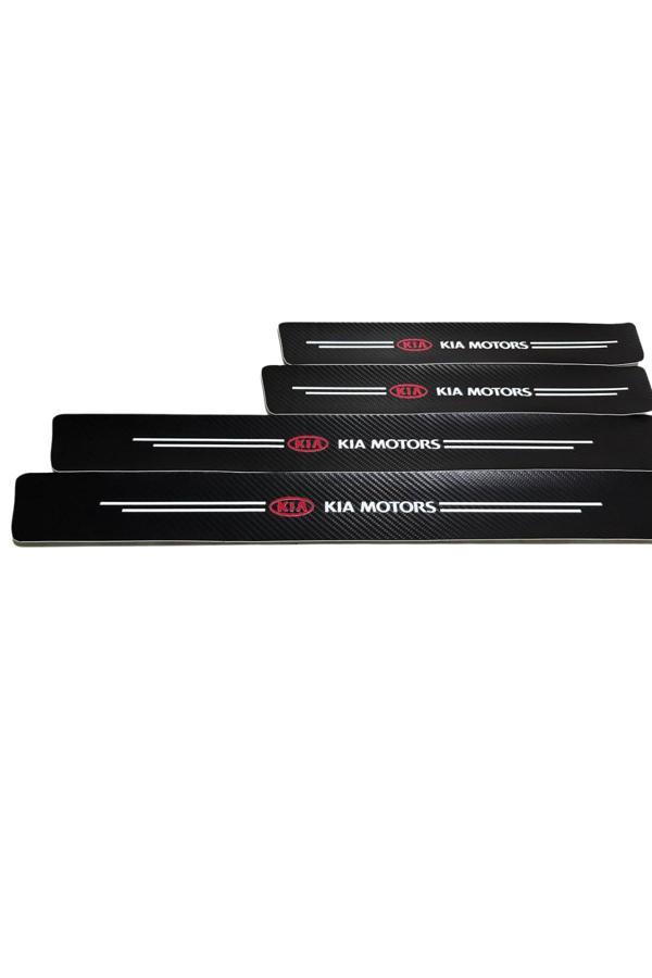 Autowise Kia Logolu Karbon Kapı Eşiği Koruyucu Bant Folyo 4'Lü Set - Image 1