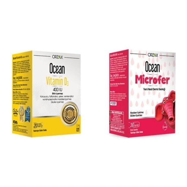 Ocean Orzax Vitamin D3 400 Sprey Ve Microfer 30 Ml Damla - Image 1