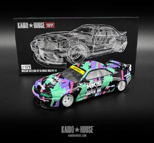 Kaido House Mini GT 1/64 Nissan Skyline GT-R (R33) HKS V1 129 - Image 1