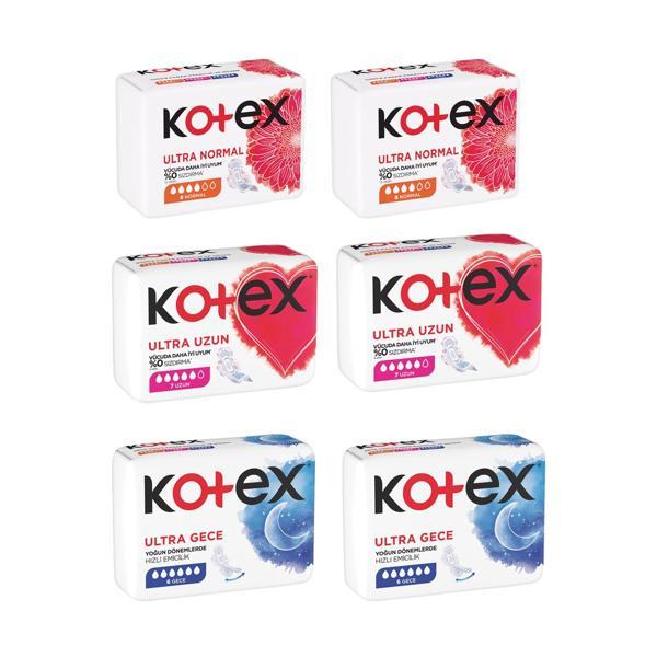 Kotex Ultra Normal - Ultra - Gece 6 lı Karma Paket  - Image 1