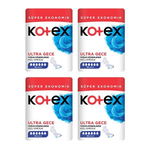 Kotex Ultra Gece 16 lı Ped x 4 Adet - Image 1