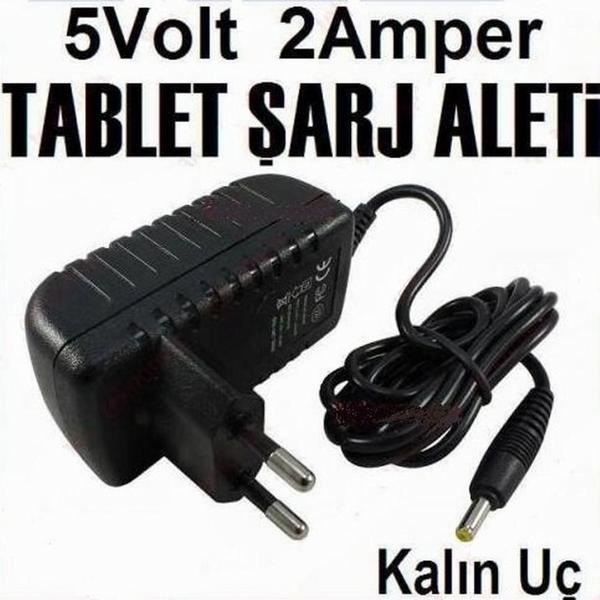 Tablet Pc Şarj Adaptörü 5 V 2 Amper Kalın Uç - Image 1