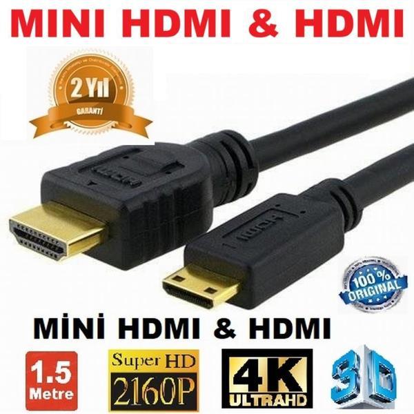 Kamera ve Tablet Uyumlu Mini Hdmi To Hdmi Kablo (1 Metre) - Image 1