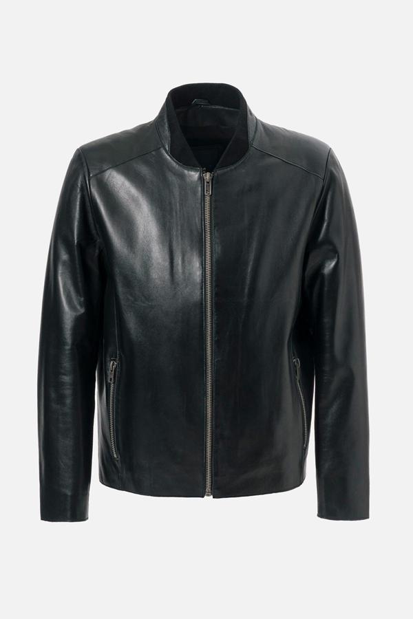 DERİCLUB WM251 Erkek Jumbo Slim-Fit Hakiki Deri Mont SİYAH CİLT - Image 1